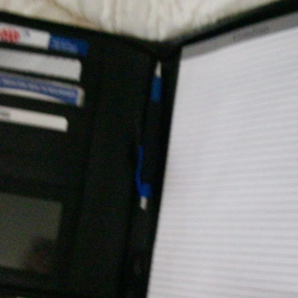 LEATHER COVERED BUSINESS CASE WITH 3 SIDED ZIPPER AND ROOM FOR 6 CREDIT CARDS